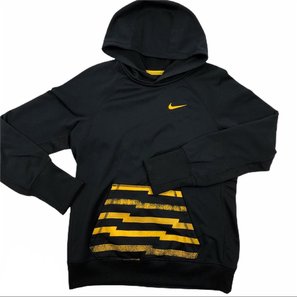 Nike Livestrong Hoodie Sweatshirt Black and Yellow